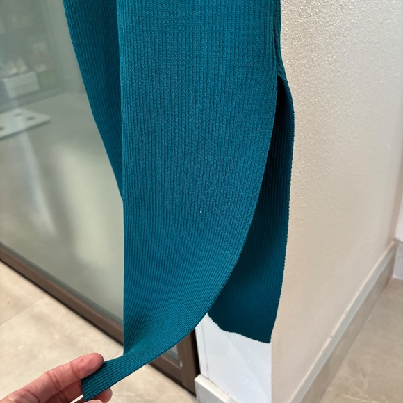 BCBG Paris Ribbed Knit Bodycon Sweater Dress - Teal Green Size XS - Picture 4 of 8